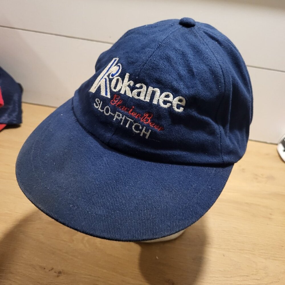 KOKANEE Glacier Beer SLO-PITCH Hat Strapback Baseball Vintage Cap Dad Trucker